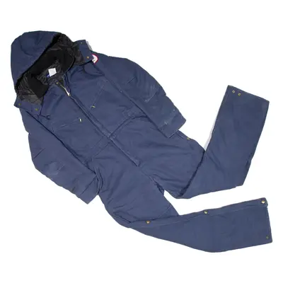 SPORTSMASTER Carpenter Double-knee Quilted Lined Hooded Workwear Mens Boiler Suit Blue S W32 L29