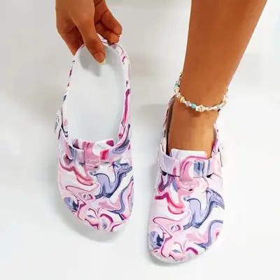 Women's Colorful Comfortable Adjustable Buckle Clogs Footwear Shoe Round Toe Summer Stylish Design Ladies Slippers Slide Flip...