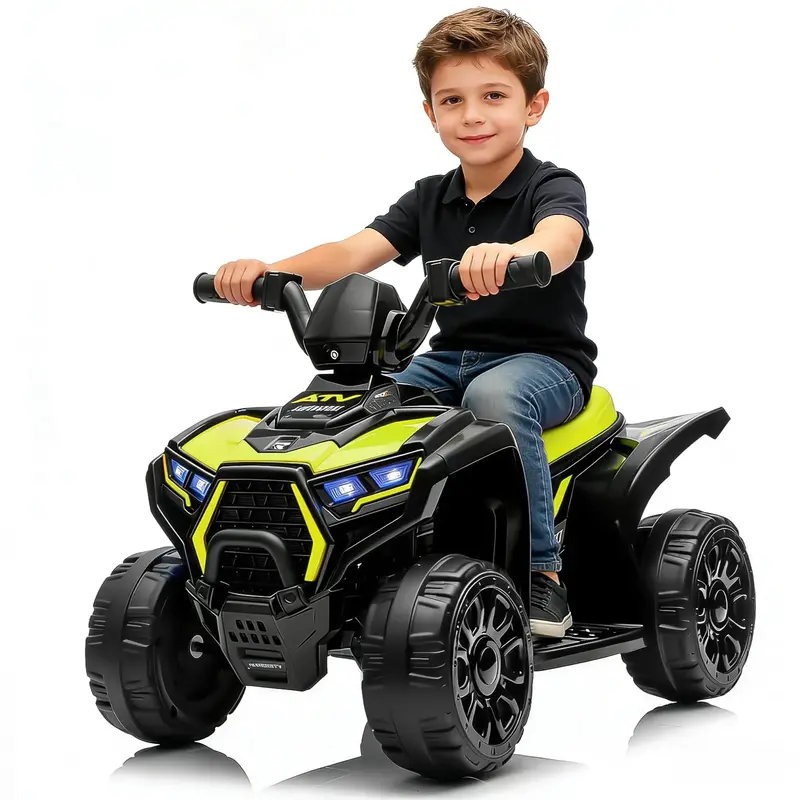 Garvee 6V Battery Powered Kids ATV Car with Lights and Music, 3.5mph Speed, Durable All-Terrain Tires, Safe Plastic Build, To...