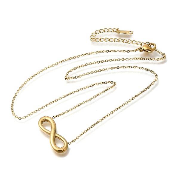 304 Stainless Steel Infinity Pendant Cable Chain Necklaces for Women