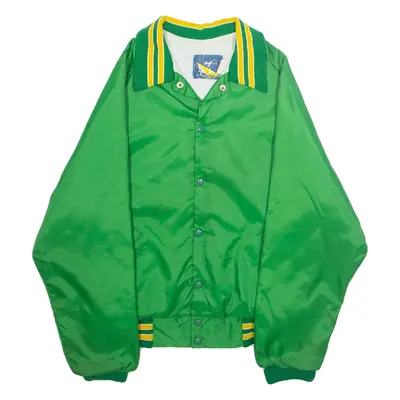 MAJESTIC Mens Varsity Jacket Green USA M