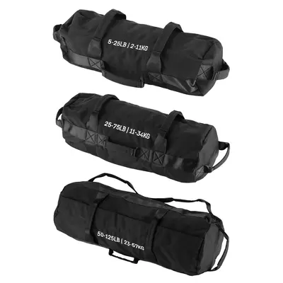 Garvee Adjustable Fitness Sandbag Set – Unfilled Heavy Duty, 5-125 lbs Multi-Weight (S+M+L Bags) – Strength Training, Yog...
