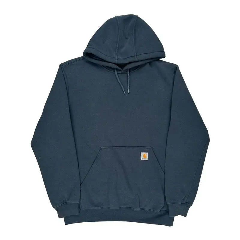 Carhartt Hoodie - Medium Blue Cotton Blend | Size: medium