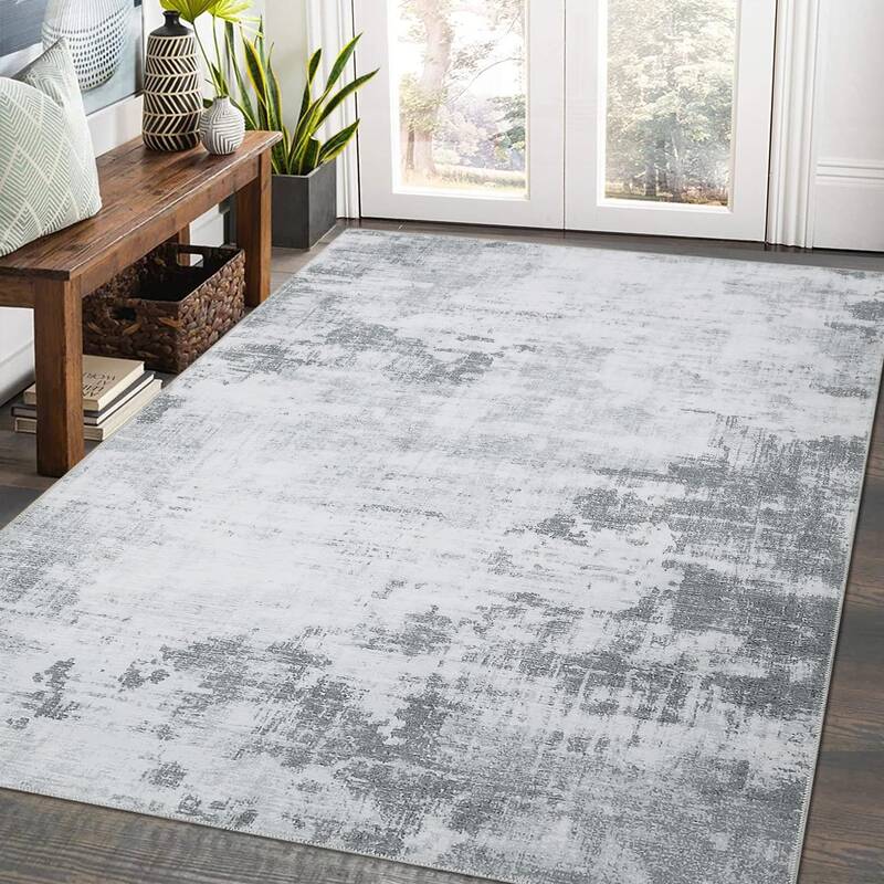 Garvee Light Grey Washable Area Rug 8x10 Rug for Living Room Modern Area Rug for Bedroom Indoor Abstract Rug Large Area Rug S...