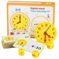 1 Set Time Teaching & Demonstration Clock Model, Including 1 Count Plastic Clock & 3 Counts Dices & 12pcs Double-sided Cont...