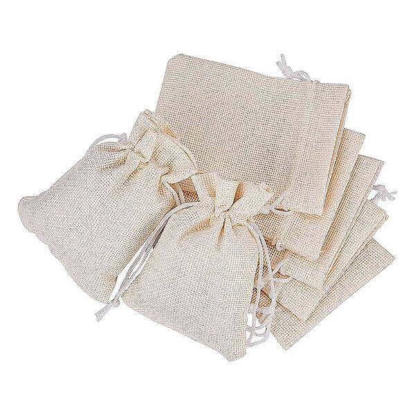 BENECREAT 25PCS Burlap Bags with Drawstring Gift Bags Jewelry Pouch for Wedding Party Treat and DIY Craft - 4.7 x 3.5 Inch