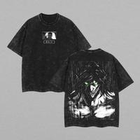 Eren Yeager Titan Form T-Shirt – Washed Attack On Titan Anime Tee, Oversized Streetwear, Premium Graphic Print, Heavyweight...