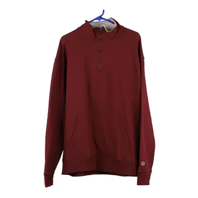 Champion 1/4 Zip - XL Burgundy Cotton Blend