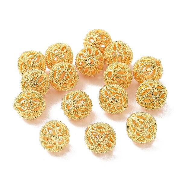 Rack Plating Brass Hollow Beads