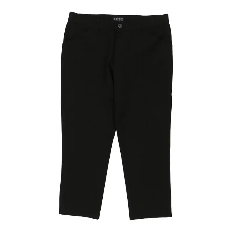 Armani Jeans Trousers - 36W 26L Black Polyester Blend