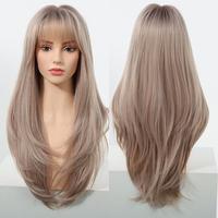 Orlaith C-DWY Long-length Layer-cut Stright Blonde Free Part Synthetic Scalp Glueless Synthetic Wig for Women 26 Inches