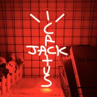 Cactus and Jack Neon Sign Red Words Neon Light Sign Wall Art Neon Light For Rap Talking West Coast Light Up Hanging Sign For ...