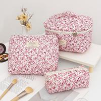 Floral Pattern Makeup Bag Set, 3 Counts/set Large Capacity Travel Cosmetic Storage Bag for Makeup Products, Zipper Makeup Org...