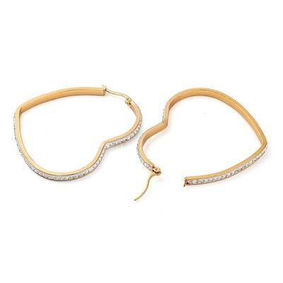 304 Stainless Steel Heart Hoop Earrings