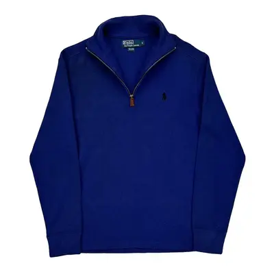 Polo By Ralph Lauren 1/4 Zip - Small Blue Cotton