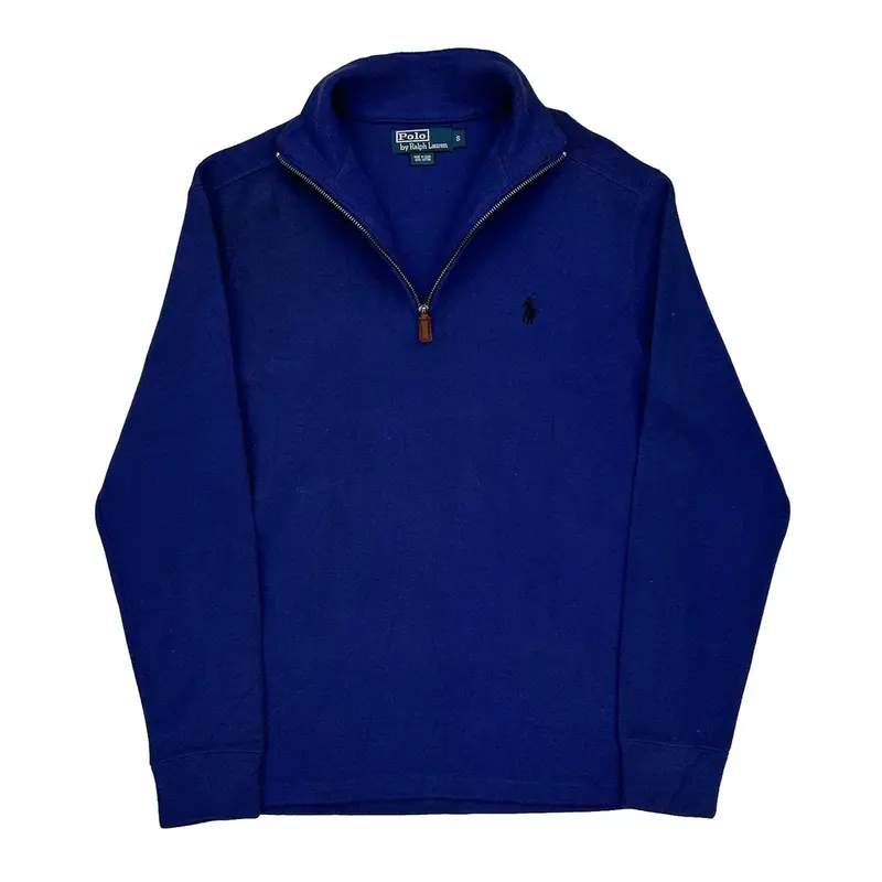 Polo By Ralph Lauren 1/4 Zip - Small Blue Cotton