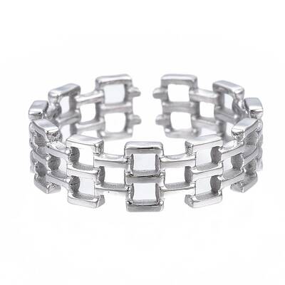 Non-Tarnish 304 Stainless Steel Square Open Cuff Ring