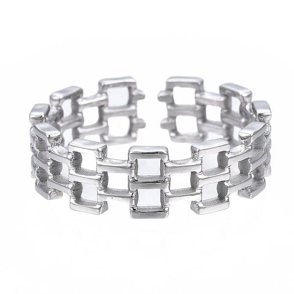 Non-Tarnish 304 Stainless Steel Square Open Cuff Ring
