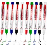 10 Pcs Long Head    - Long Nib , Multi-purpose    Pens, Quick Dry Waterproof Colorful Carpenter Pen  for Construction Bathroo...