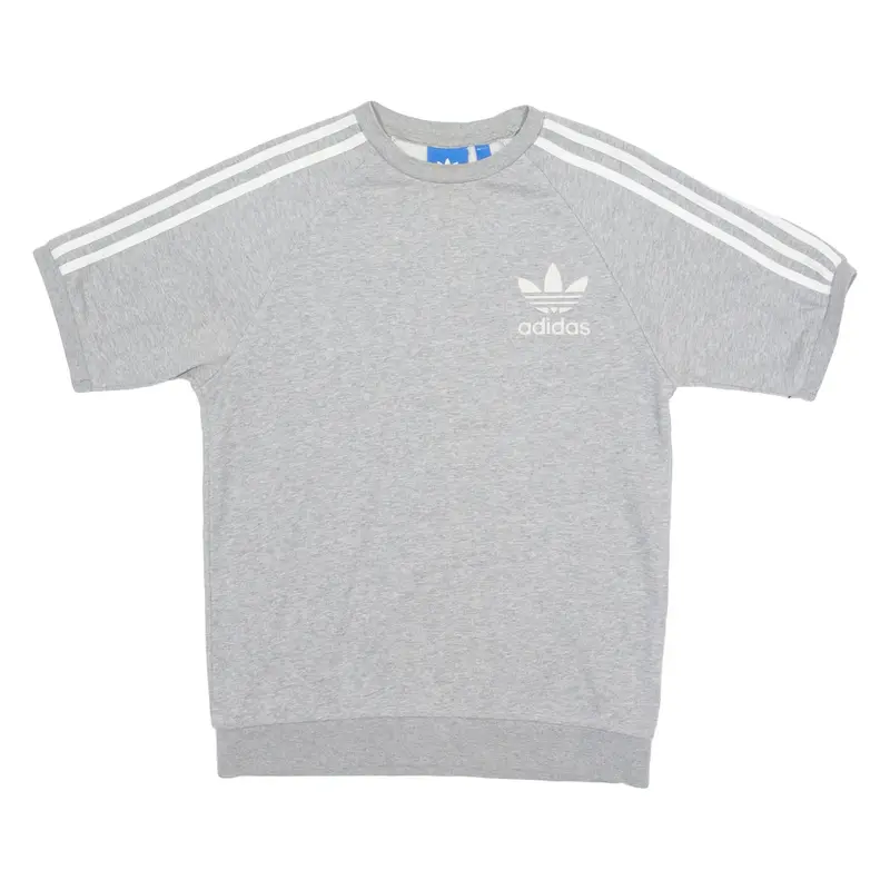 ADIDAS ORIGINALS Short Sleeve Mens Sweatshirt Grey Crew Neck S