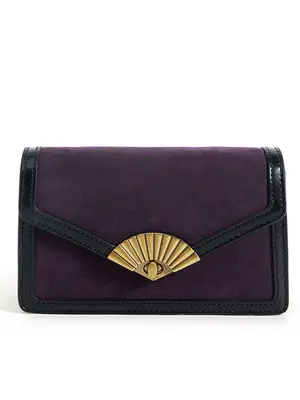 Smting pearl chain mini flap bag with Folding Fan Lock