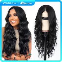 AISI HAIR Summervibes Long Wavy Lace Hairline Wig for Women 26 Inch Middle Part Synthetic Heat Resistant Wig for Daily Party