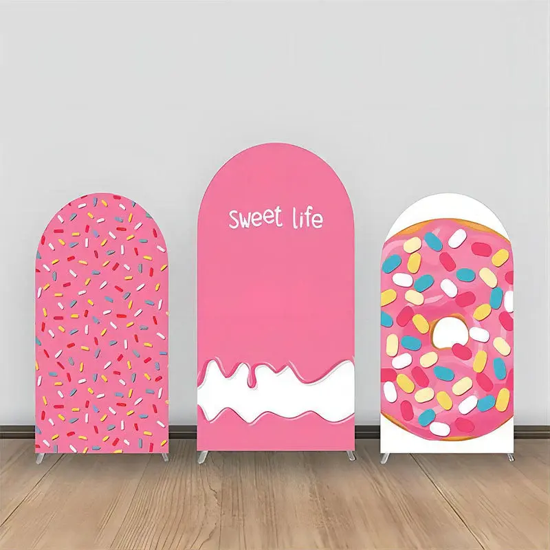 Pink Sweet Candy Cream Donut Party Arch Backdrop Kit - Aperturee