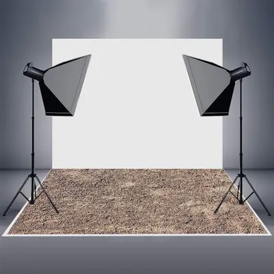 Brown Soil Sand Gravel Pattern Rubber Floor Mat - Aperturee
