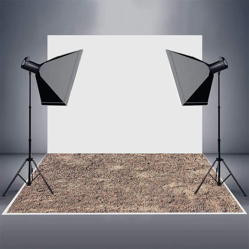 Brown Soil Sand Gravel Pattern Rubber Floor Mat - Aperturee