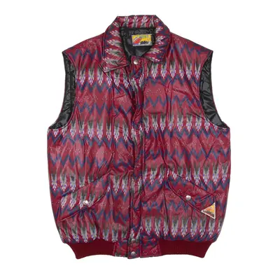 PEAKINS Insulated Gilet Red Fair Isle Mens M