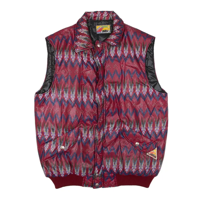 PEAKINS Insulated Gilet Red Fair Isle Mens M