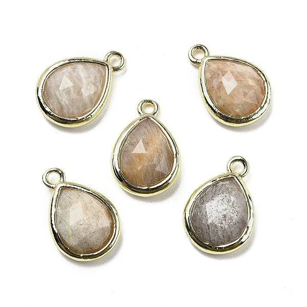 Natural Sunstone Faceted Pendants