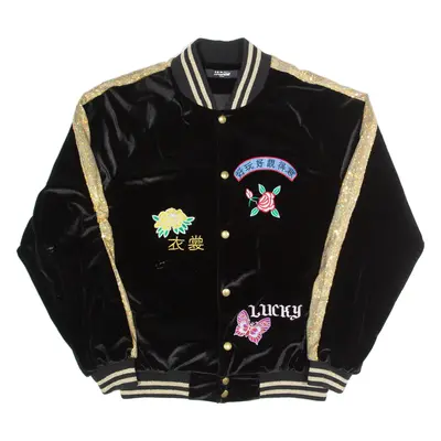 JADED Womens Bomber Jacket Black Velvet S