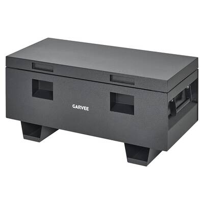 Garvee 42x18x20 Heavy-Duty Steel Truck Bed Tool Box - Lockable Waterproof Jobsite Chest with Removable Feet, Side Handles,...