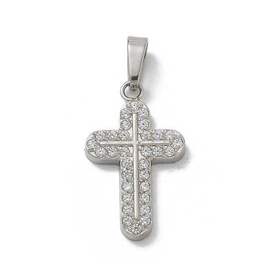 Ion Plating(IP) 304 Stainless Steel Micro Pave Cubic Zirconia Pendants