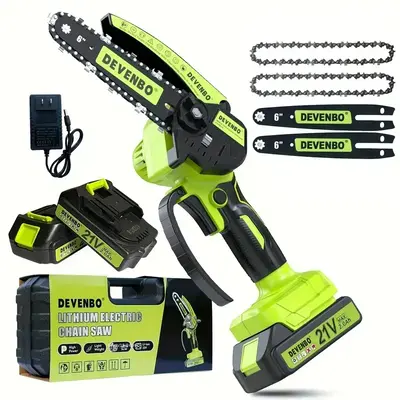 Mini Chainsaw Cordless 6 Inch Safety Guard,Compact and Portable for Landscaping, Trimming Hedges Power Tools -Electric Hedge ...