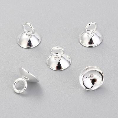201 Stainless Steel Bead Cap Pendant Bails