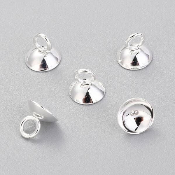 201 Stainless Steel Bead Cap Pendant Bails