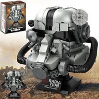 TOKMOC 1088 Pieces,Power Armor Helmet Building Block Set,Industrial Style Collectible,Ventilation System,Apocalyptic Atmosphe...