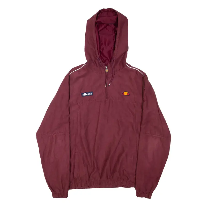 ELLESSE Mens Pullover Jacket Maroon Hooded L