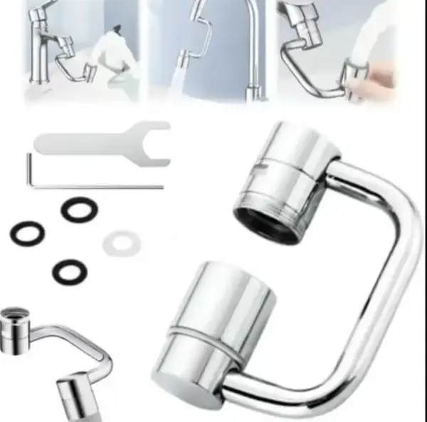 Multi-dimensional 360° Rotation 1440° Rotatable Faucet Aerator Extension for Effortless All-Angle Control Rotating Swivel F...