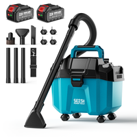 Seesii Battery Powered Vacuum Wet&Dry, 2.6 Gal Cordless Wet Dry Shop Vac with 2*4Ah batteries, 3-in-1 Portable Vacuum Cleaner...