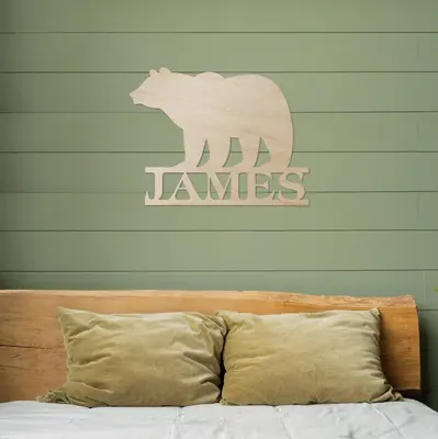 Bear Name Wood Sign
