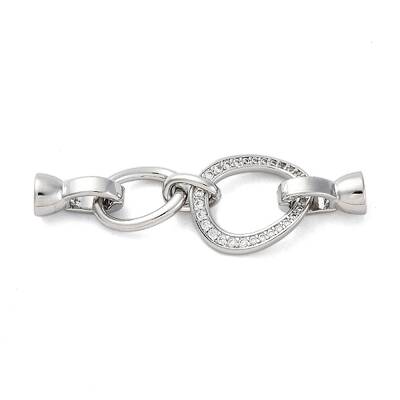 Brass Micro Pave Clear Cubic Zirconia Fold Over Clasps