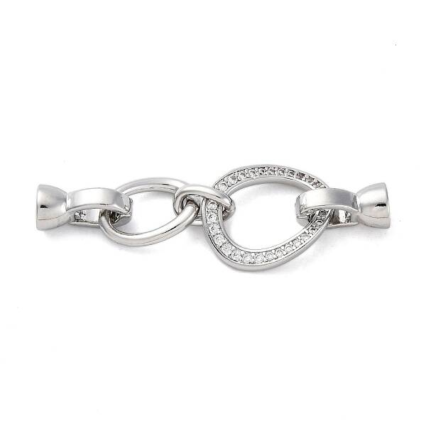 Brass Micro Pave Clear Cubic Zirconia Fold Over Clasps