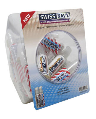 Swiss Navy Chocolate and Peppermint 1oz 50pc Fishbowl