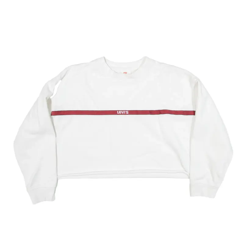LEVI'S Cropped Sweatshirt White Womens S