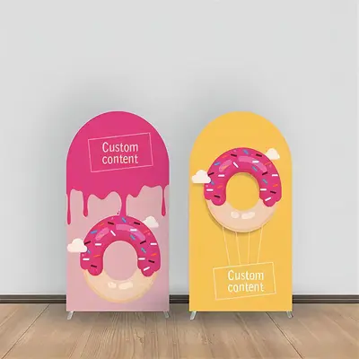Aperturee Pink Yellow Donut Cream Cloud Custom Arch Backdrop | Wedding Arch Backdrop | Chiara Wall Backdrop Diy | Custom Arch...
