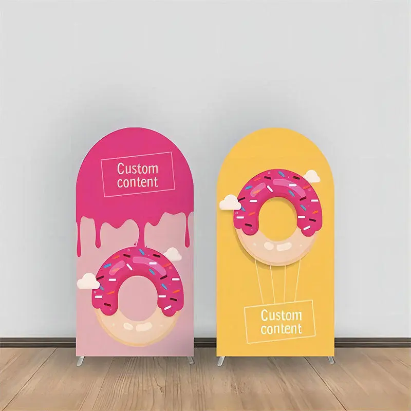 Aperturee Pink Yellow Donut Cream Cloud Custom Arch Backdrop | Wedding Arch Backdrop | Chiara Wall Backdrop Diy | Custom Arch...