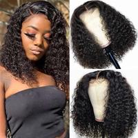 Wear and Go Glueless Wigs Human Hair Pre Plucked Pre Cut Deep Wave Curly Bob Wig Human Hair Glueless 180% Density Short Curly...